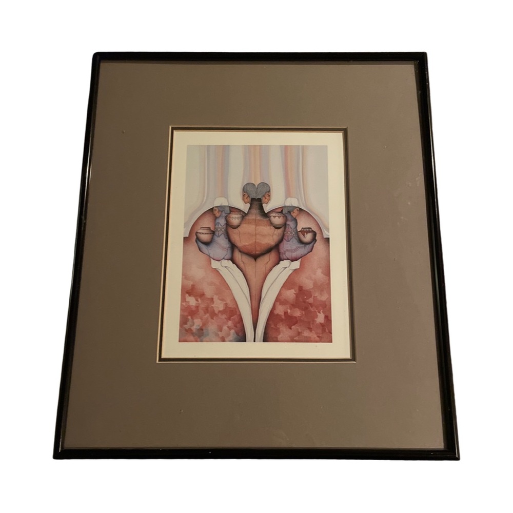 Amado Pena Native FIESTA 1984 Yaqui Artesanos - Beautifully Framed Matted 12X14